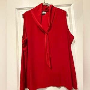 Tahari Red Sleeveless Top